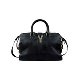 Yves Saint Laurent Black Calfskin Leather Cabas ChYc Bag