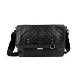 Gucci Black Guccissima Rubber Medium Messenger Bag