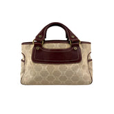 Celine Brown/Beige Macadam Canvas Leather Boogie Tote