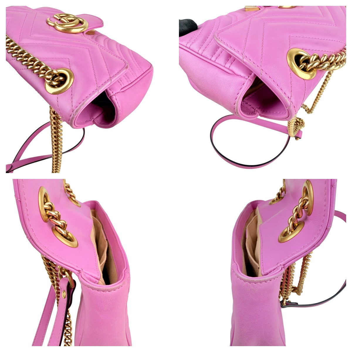 Gucci GG Marmont Medium Quilted Leather Shoulder Bag Pink Gucci GG Marmont Medium Quilted Leather Shoulder Bag Pink