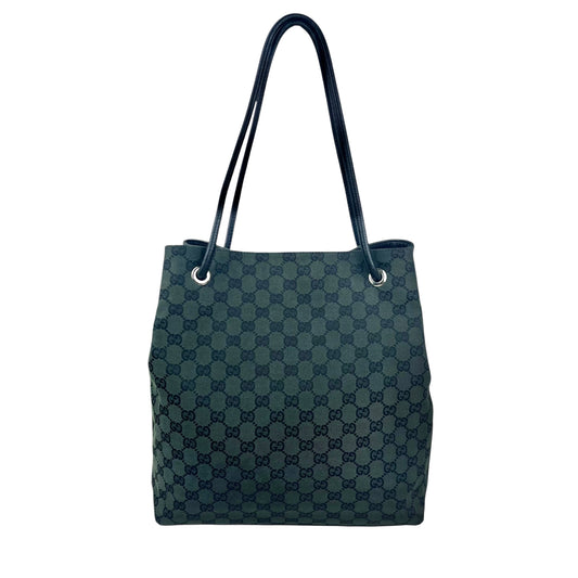 Gucci Green/Black GG Canvas Tote