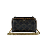 celine-triomphe-canvas-calfskin-leopard-print-mini-clutch-on-chain-black-tan-front