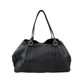 Gucci Guccissima Leather GG Twins Tote Bag black front view
