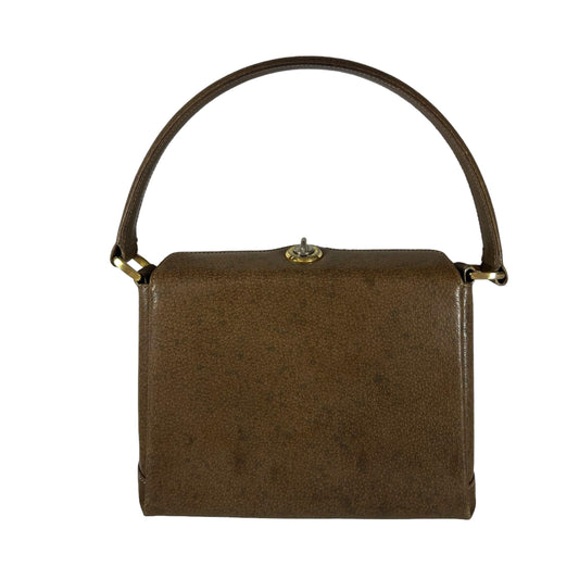 Gucci Old Gucci Hand bag Pigskin Leather Brown Leather handbag