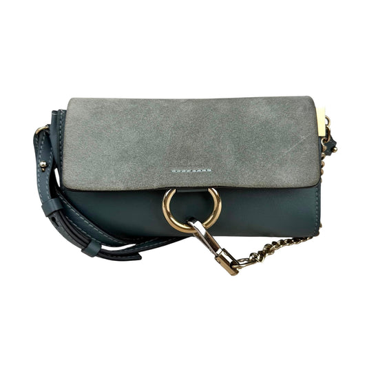 Chloe Blue Leather and Suede Mini Faye Crossbody Bag