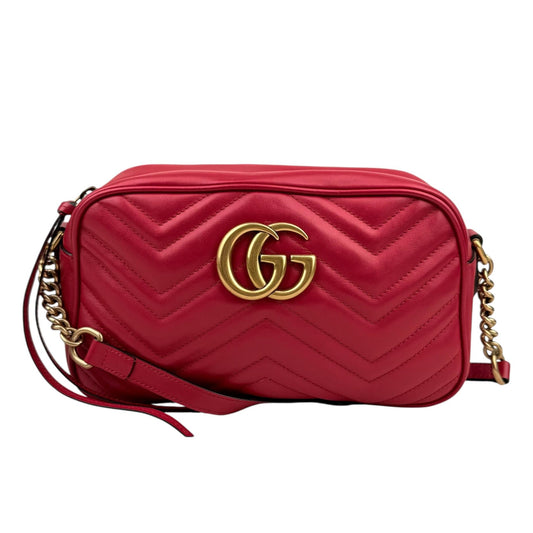 Gucci Red GG Marmont Matelasse Crossbody Bag