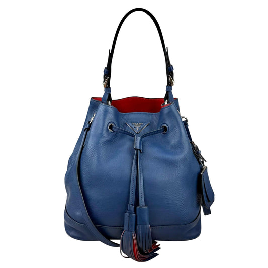 Prada Bags Bucket bags Prada Blue Calfskin Leather Bucket Bag