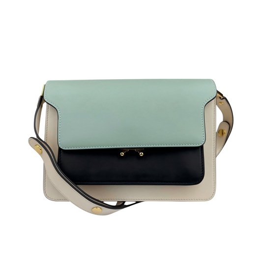 Marni Medium Colorblocked Leather Trunk Shoulder and Crossbody Bag