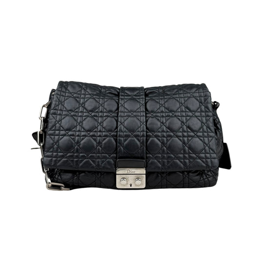 Dior Black Cannage Quilted Lambskin Large New Lock Flap Shoulder Bag