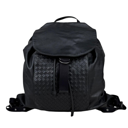 Bottega Veneta Intrecciato Leather Backpack Unisex - Black
