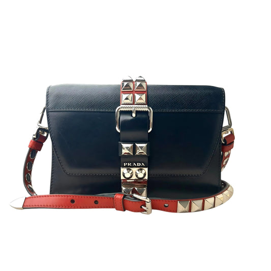 Prada Elektra Shoulder Bag Studded Leather Small