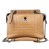 Fendi Beige gesteppte Dotcom-Schultertasche Braun