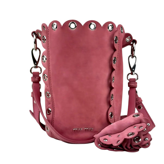 Miu Miu Embellished Scalloped Bucket Bag