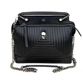 Fendi Black Nappa Leather Small DotCom Bag