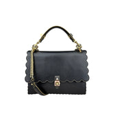 Fendi Dotcom Leather Shoulder Bag Black