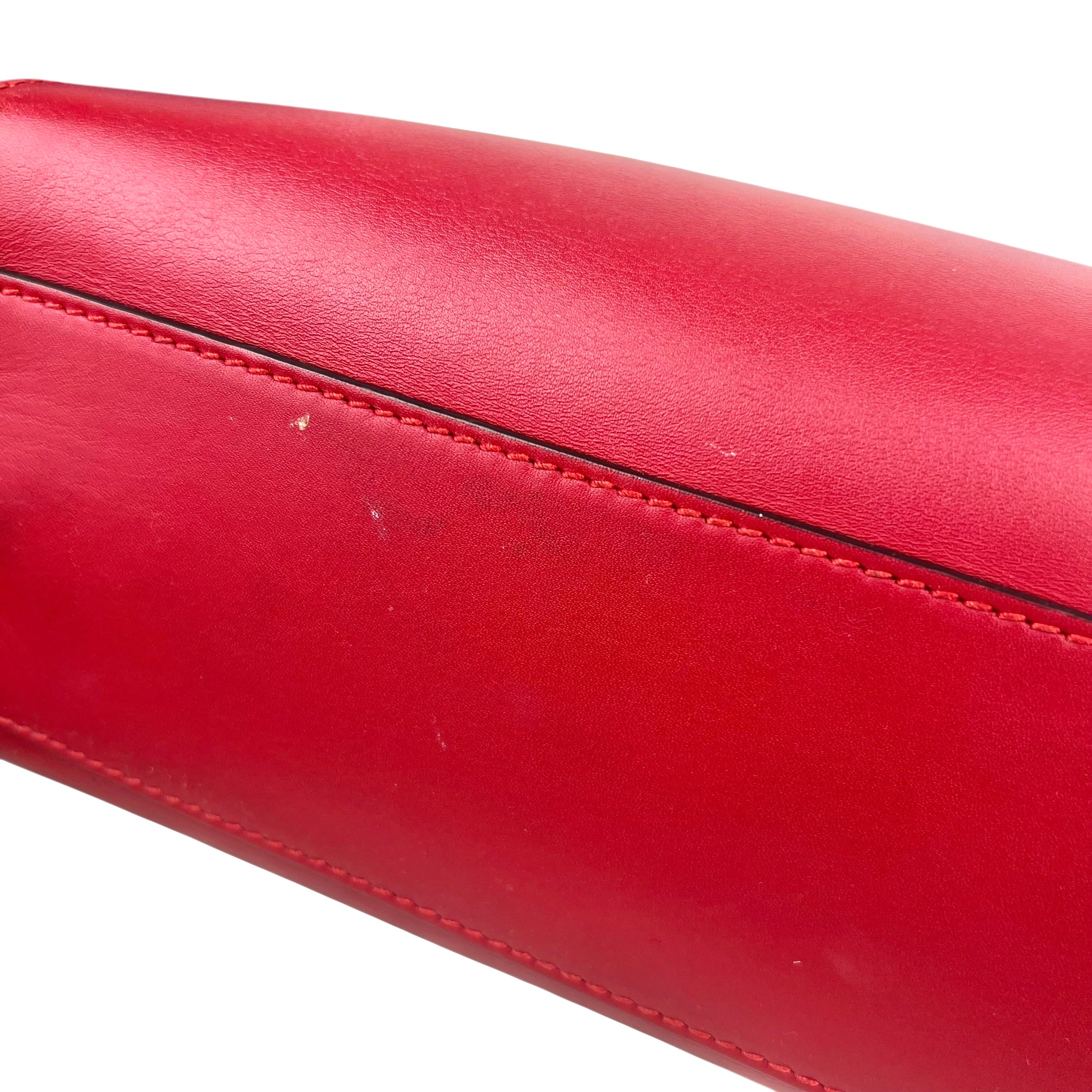 Gucci Red Smooth Calfskin Leather Nymphaea Medium Top Handle Bag Gucci Red Smooth Calfskin Leather Nymphaea Medium Top Handle Bag