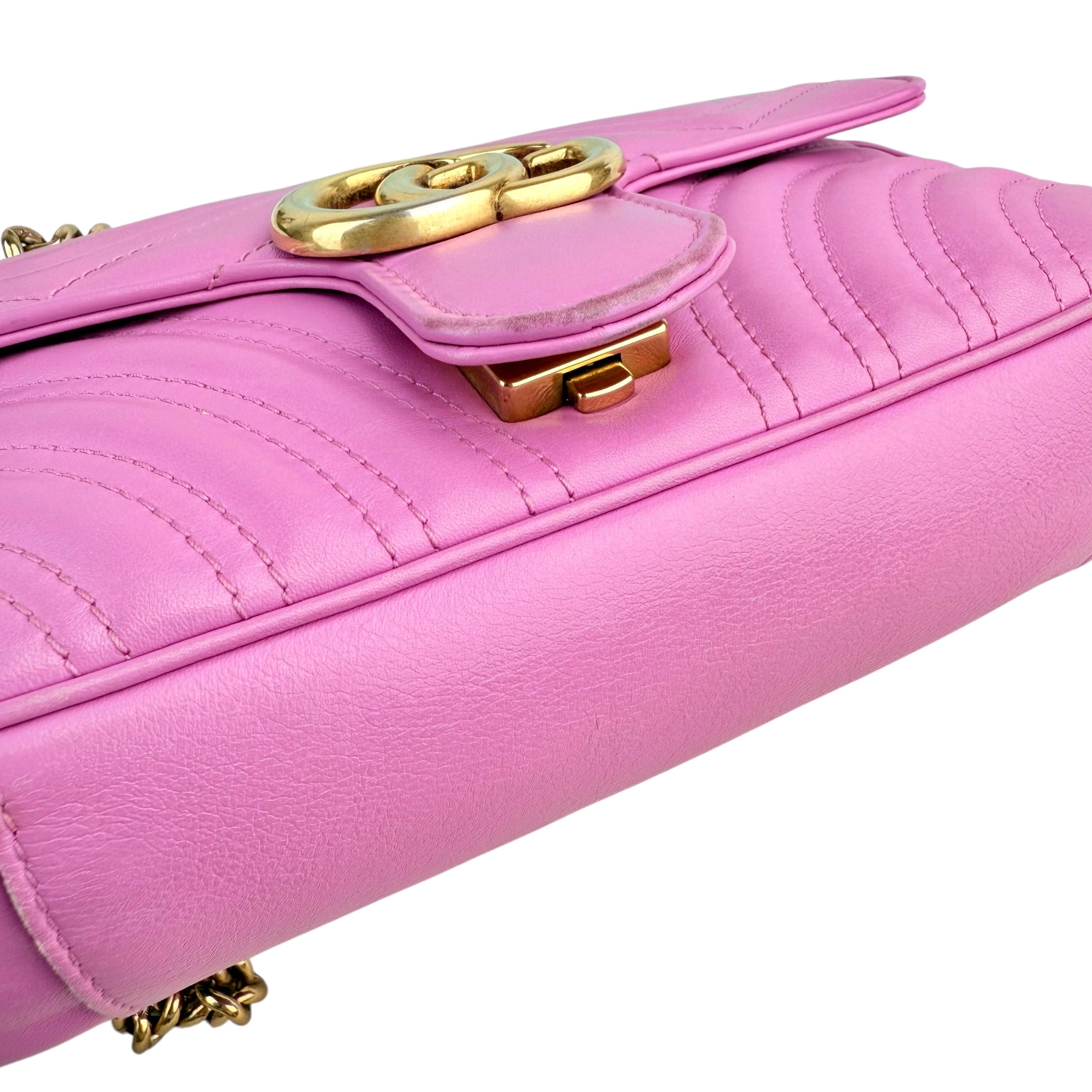 Gucci GG Marmont Medium Quilted Leather Shoulder Bag Pink Gucci GG Marmont Medium Quilted Leather Shoulder Bag Pink