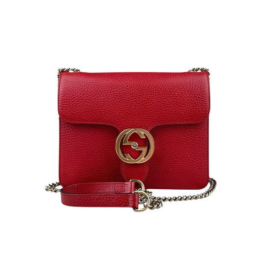 Gucci Small Dollar Interlocking G Crossbody Red