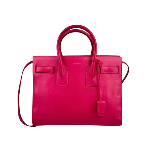 Saint Laurent Sac de Jour in Pink Calfskin Leather