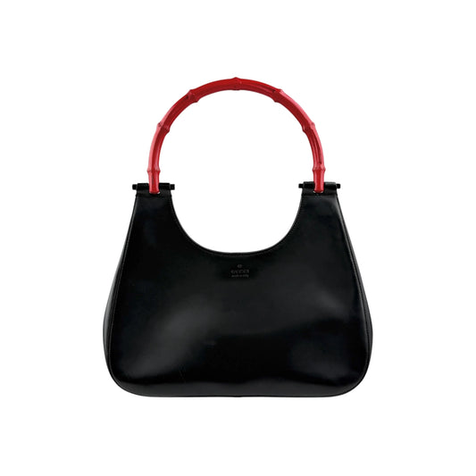 Gucci Calfskin Bamboo Handbag