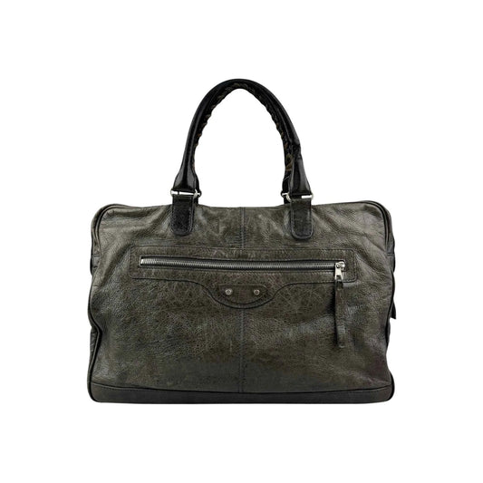 Balenciaga Grey Lambskin Leather Squash M Duffle Bag