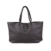 Bottega Veneta Roma Brown Intrecciato Leather Tote Bag
