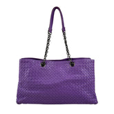 bottega veneta intrecciato purple tote bag front