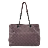 bottega veneta lilac intrecciato leather double chain tote front