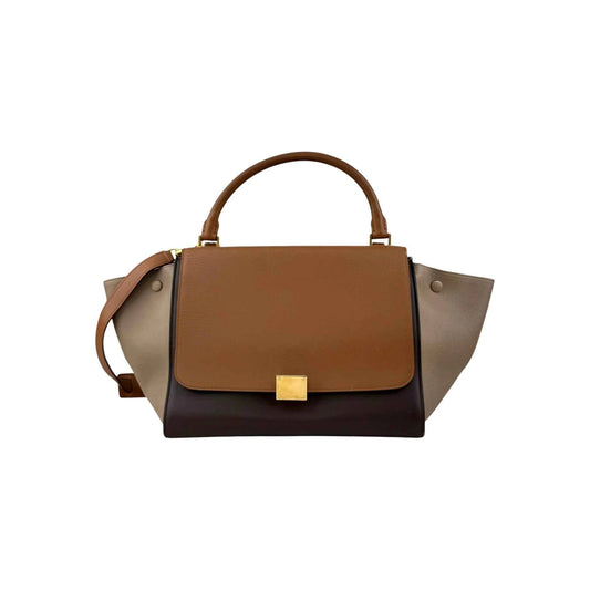 Celine Tri-Color Leather Medium Trapeze Bag