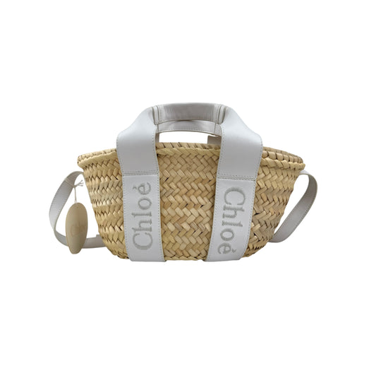 chloe sense raffia tote bag front