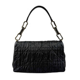 Christian Dior Black Delices Gaufre Cannage Lambskin Leather Medium Flap Bag