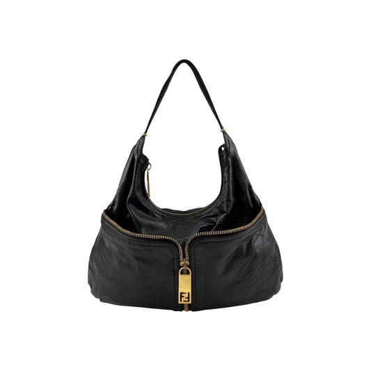 Fendi Leather Unzipped Hobo