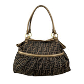 fendi zucca charm brown tote bag front