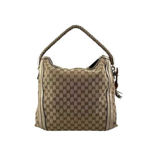 Gucci Beige/Gold GG Canvas Medium Bella Hobo Bag