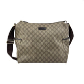gucci beige gg supreme coated canvas baby diaper bag front