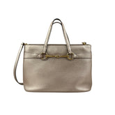 gucci rose gold leather medium bright bit tote front