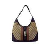 gucci web canvas jackie shoulder bag front