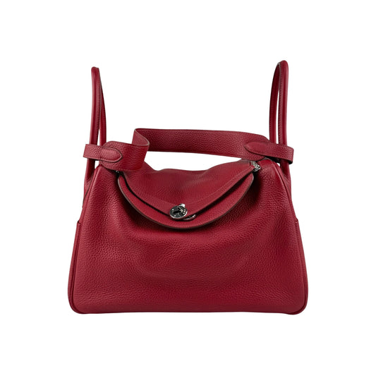Hermès Rouge Garance Clemence Lindy 34 Palladium Hardware