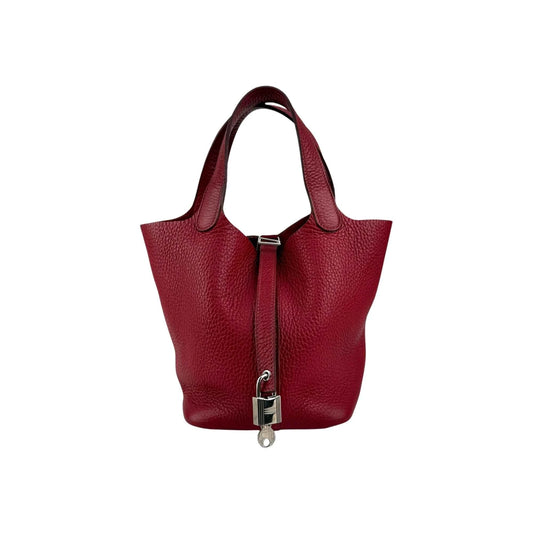 Hermes Rubis Clemence Leather Picotin Lock 18 Bag