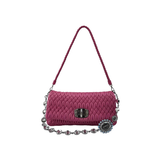 Miu Miu Cloquet Quilted Nappa Leather Cristal Shoulder Bag