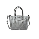 miu miu nappa biker womens silver leather shoulder handbag front