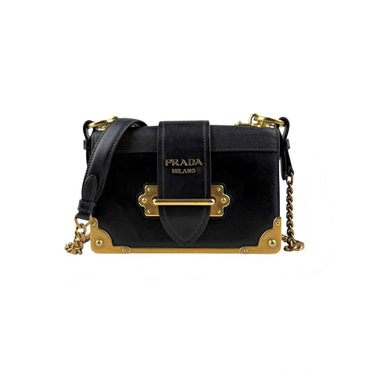 Prada City Calf And Saffiano Leather Cahier Crossbody Bag