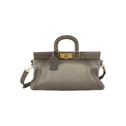 Prada Grey Cervo Leather Frame handbag