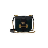 prada pionniere city green leather crossbody bag front