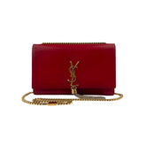 saint laurent red leather kate tassel shoulder bag front
