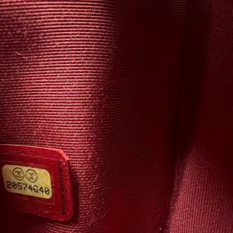 Chanel  Red Quilted Leather Large Boy Flap Bag