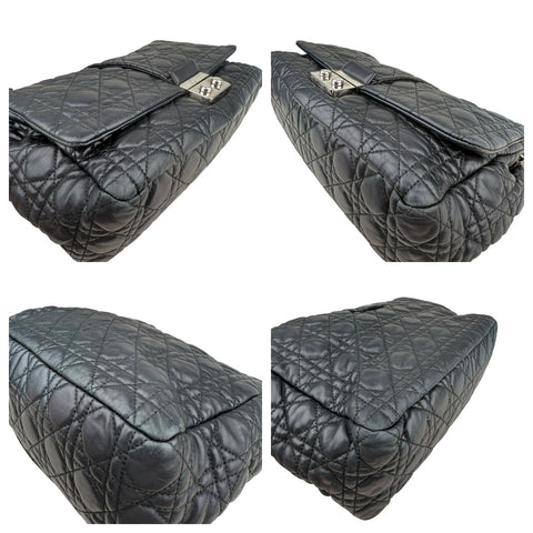 Dior Black Cannage Quilted Lambskin Large New Lock Flap Shoulder Bag