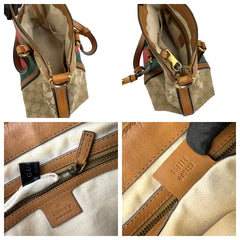 Pre-owned gucci-rania-convertible-top-handle-bag-gg-canvas