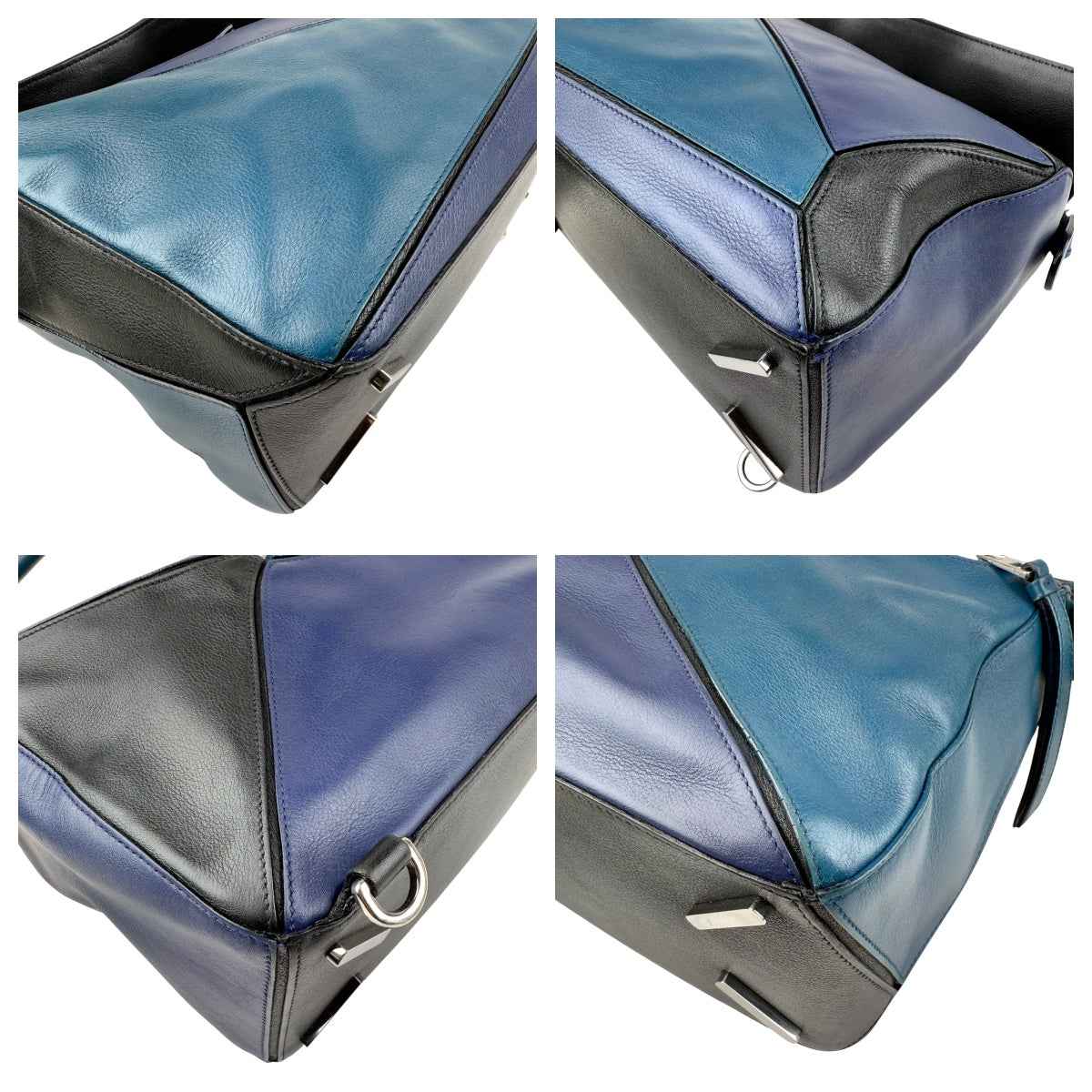 Loewe Calfskin Colorblock Medium Puzzle Bag Blue