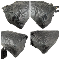 Pre-owned givenchy black sheepskin leather medium pepe pandora bag front